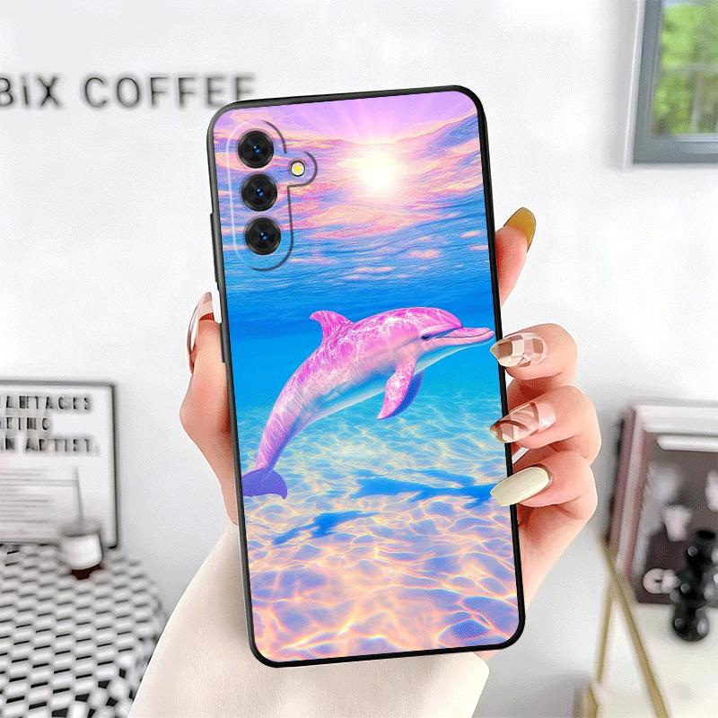 Ocean Cute Dolphin Soft Phone Case for Samsung A17 A37 A57 A16 A26 A36 A56 A15 A25 A35 A55 A14 A24 A34 A54 A13 A23 A33 A53 A52 A