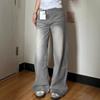 Gray Retro Wide-leg Jeans Neutral Summer New Polished White Drooping Loose Straight Pants