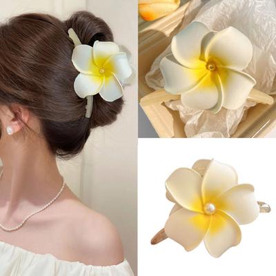 Hair Clip Faux Pearls 3D Flower Decorative Hairpin Side Bangs Hair Pin Hair Accessory for Daily Wear Parties