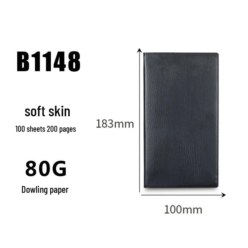 A5 Super Dickes Business-Notizbuch - B5 Schwarzes Ledercover für Besprechungen und Büroaufzeichnungen