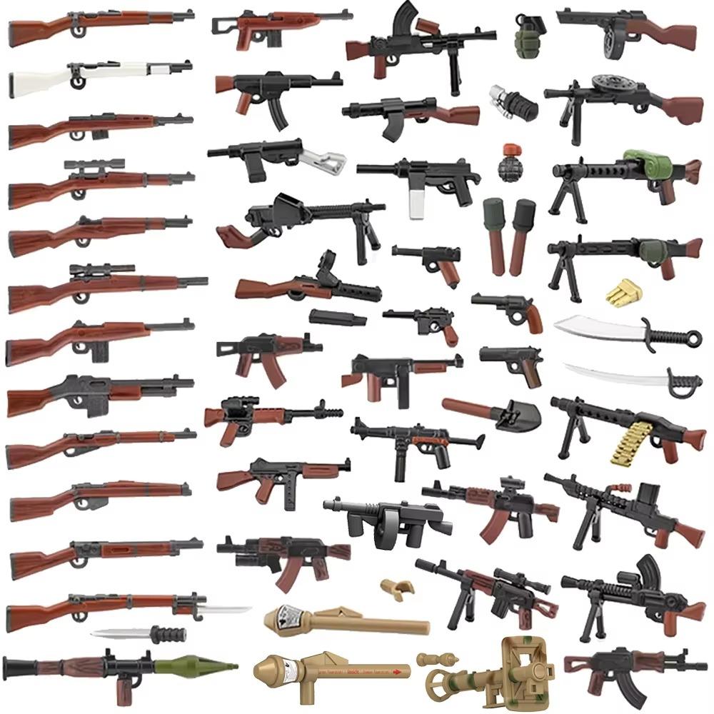 Military Building Blocks Solider Figure US Soviet Two-color 98K Gun Bobosha Anti-Tank Weapons Army Accessories MOC Toys Kid J010
