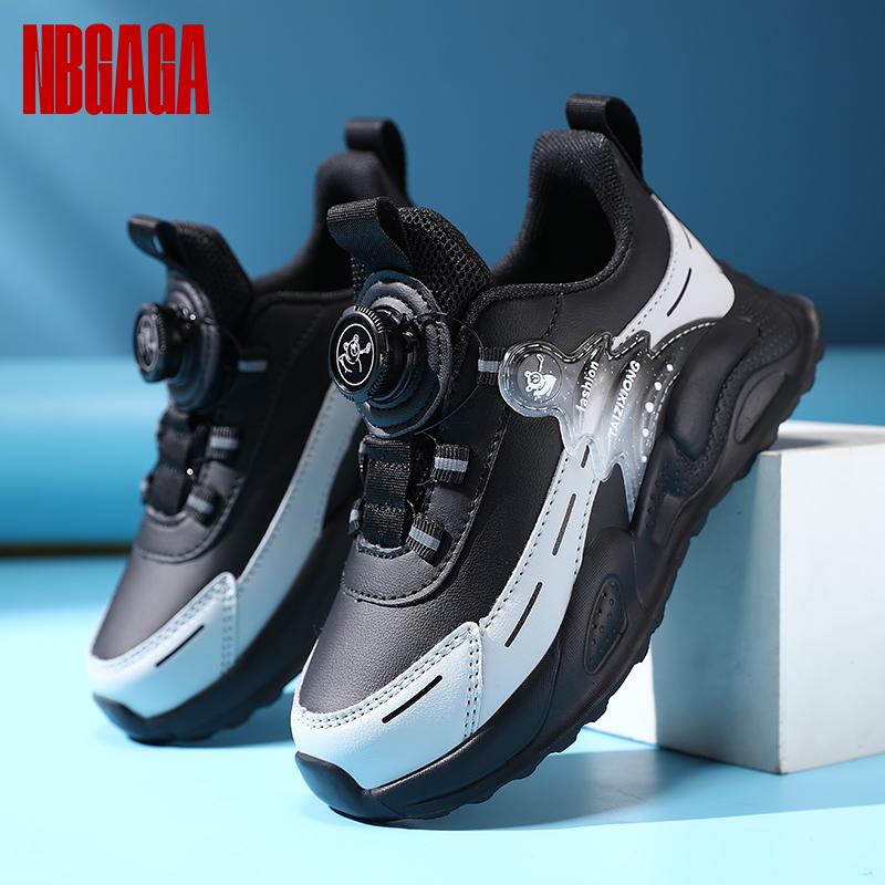 Boys Leather Sneakers Casual Sports Shoes Sole Comfortable School Walking Shoes for Kids Children Fashion Athletic Footwear