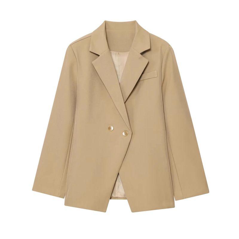 Fall New Women's Clothing French Style Commute Style Lapel Long Sleeves Two Buttons Waist-Tight Profile Silm Suit Outwear