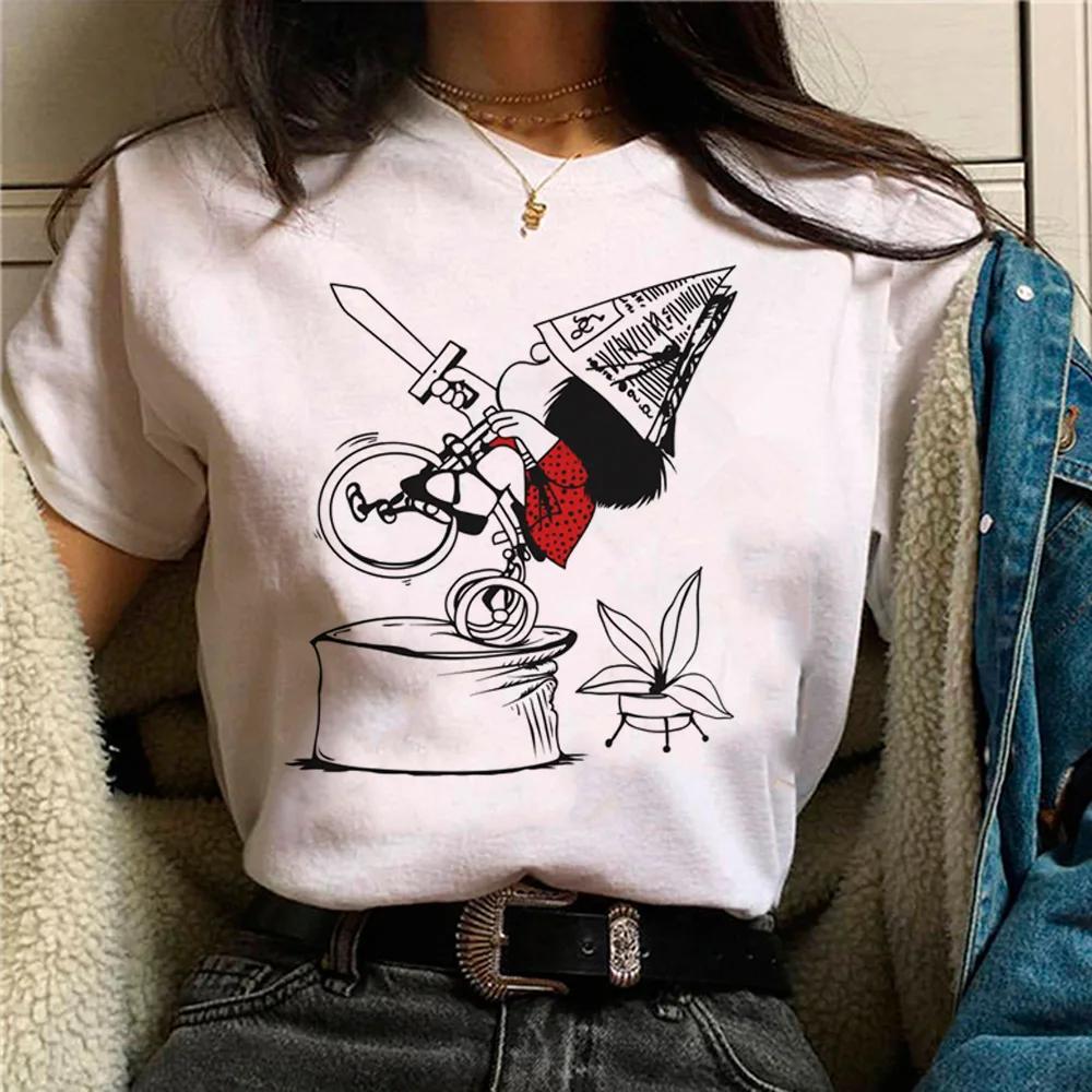 Mafalda Tshirt Women Japanese T Shirt Female Comic Clothing Y2k Top Women Clothing Kawaii Clothes