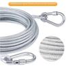 Doppelkopf Hund Ausleine Leine, Zugseil mit Metallschnalle Stahlseil Rostfrei Trainingshalsband, Outdoor Hunde Gurt