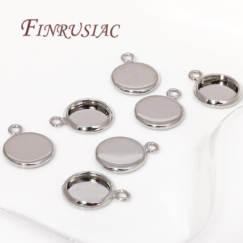 6/8/10mm Cabochon Base Tray Bezels Blank Setting For DIY Blank Pendant Trays Supplies For Jewelry Making Accessories