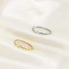 Trendy 14K Gold-Plated Stainless Steel Three Zircon Wave Design Engagement Gift Ring Women Hypoallergenic Waterproof