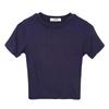 South Korea's Dongdaemun Summer Slimming Crop Top - Sexy Short Sleeve Round Neck Tee for Women