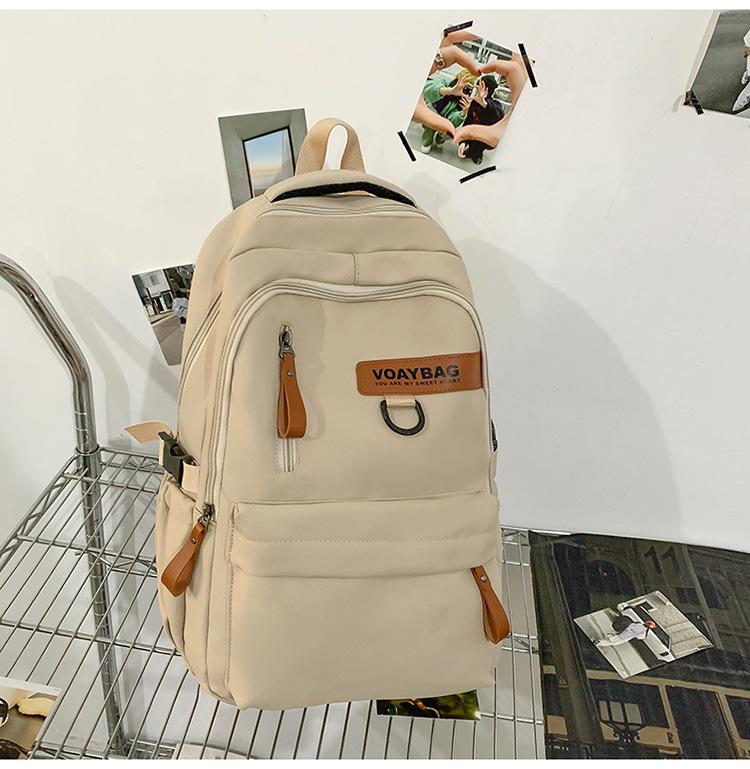 New schoolbag women's simple large-capacity casual backpack male high school college student computer backpack