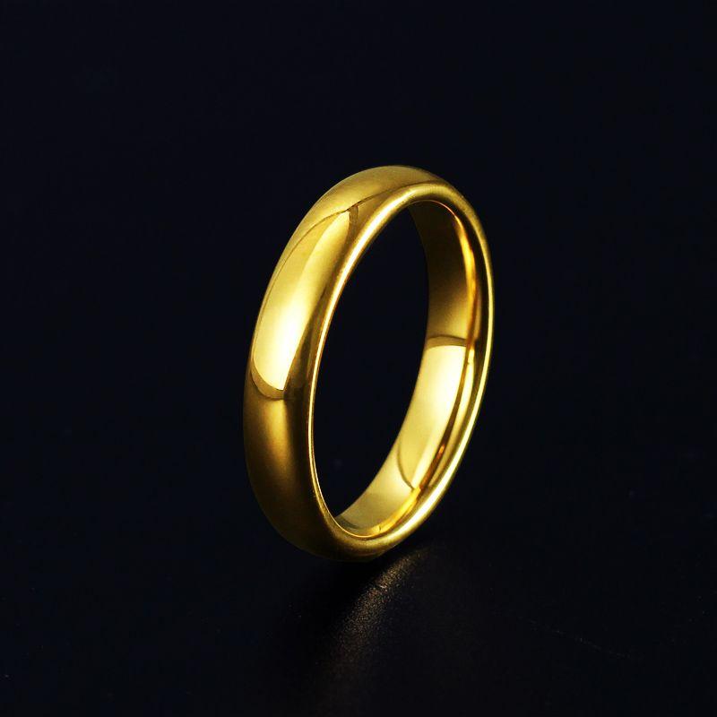 

Мужское кольцо из 18-каратного вольфрамового золота, модное, в стиле хипстер, простое, кольцо на указательный палец, кольцо на мизинец, украшения Ugyen, не тускнеет Gold 4mm wide No. 6