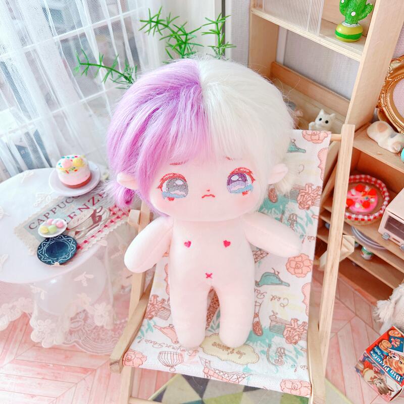 In Stock Ready to Ship 20 cm K-pop Plush Cotton Idol Dolls Naked Bare Doll With Plastic Bone PVC Skeleton Bracket
