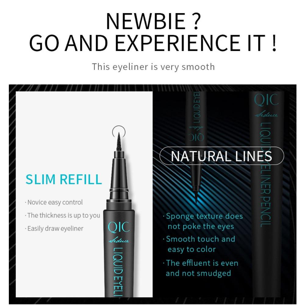 QIC Membrane Blue Eye Pen Fast Dry Black Holding Makeup, Waterproof Sweat Eyeliner