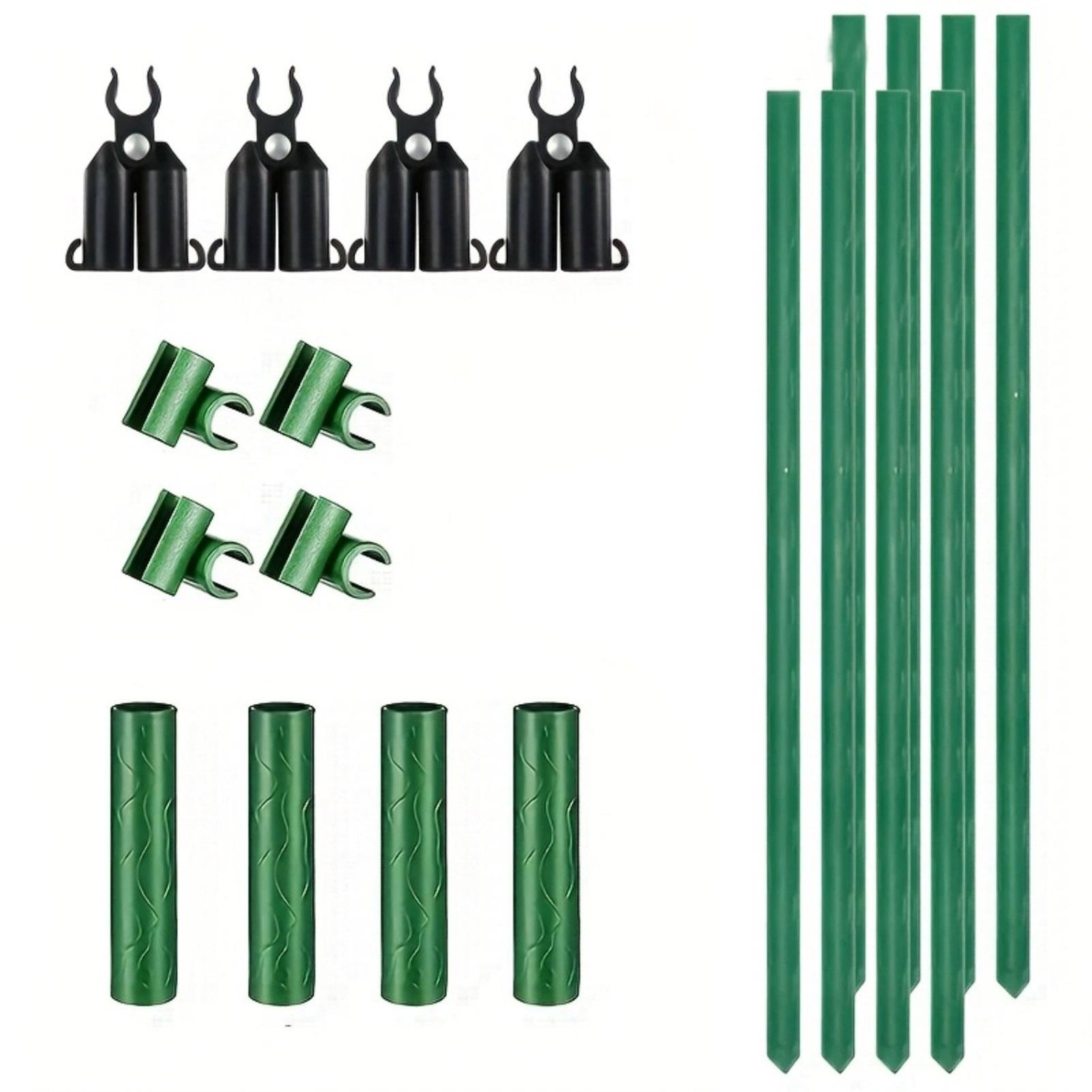 

48 Inch Heavy Duty Cucumber Trellis 11mm Detachable Garden Climbing Frame Metal DIY Plant Support Green