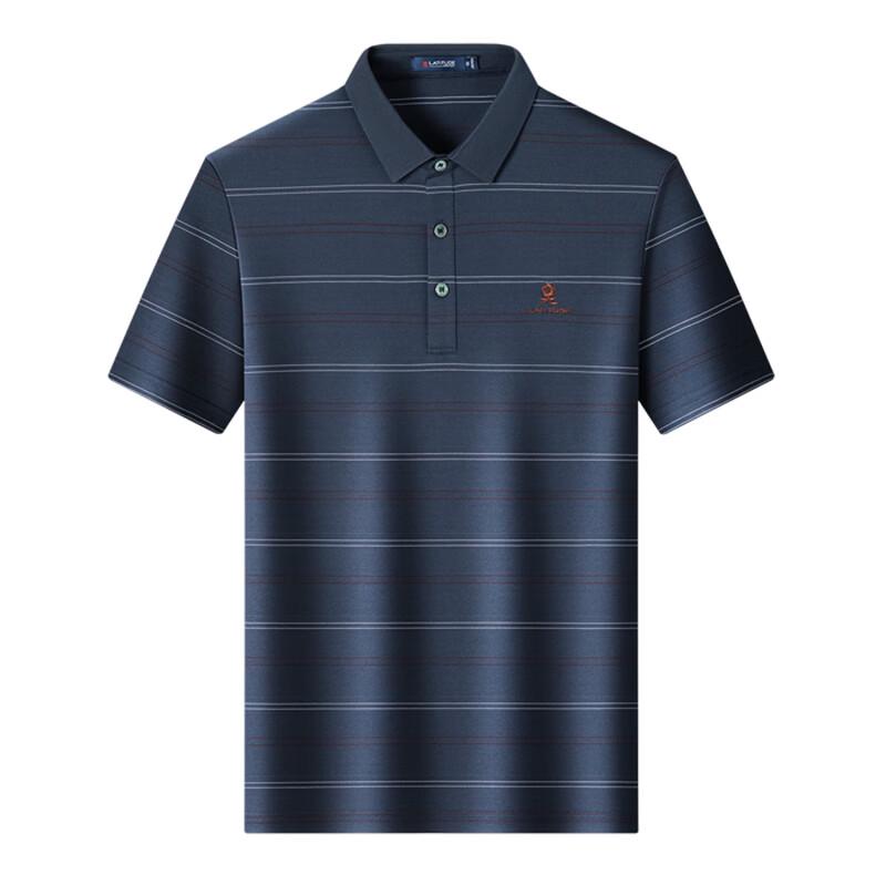 MONTAGUT Men's Striped Silk Blend Polo Shirt