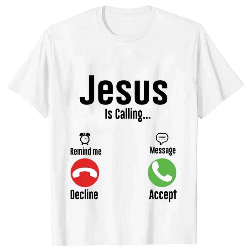 Print T-shirts Women Men T Shirt Christ Casual Short Sleeve O Neck Tees Harajuku Funny Tops Oversized Black Clothes
