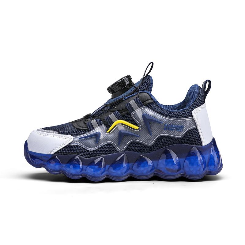 2025 Spring and Autumn New Boys' Sports Shoes Mesh Breathable Non-slip Rotating Buckle Soft Sole Lightweight Shoes Tide