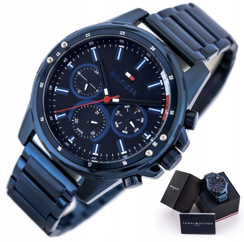 Tommy Hilfiger 1791789 men's watch blue strap blue dial 45mm + box