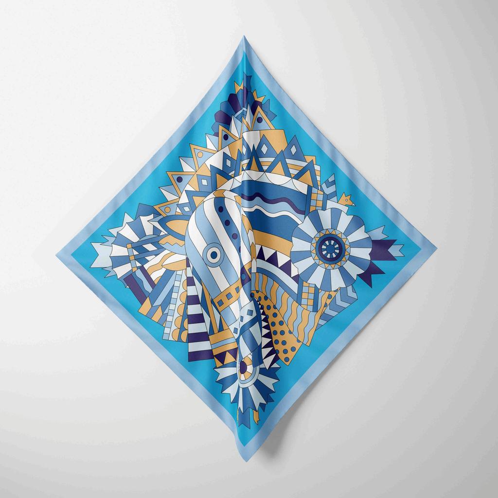 70cm*70cm Floral Print Silk  Square Scarf Women Kerchief Hairband Neckerchief Head Hijab Lady Headband Foulard Bag Ribbon