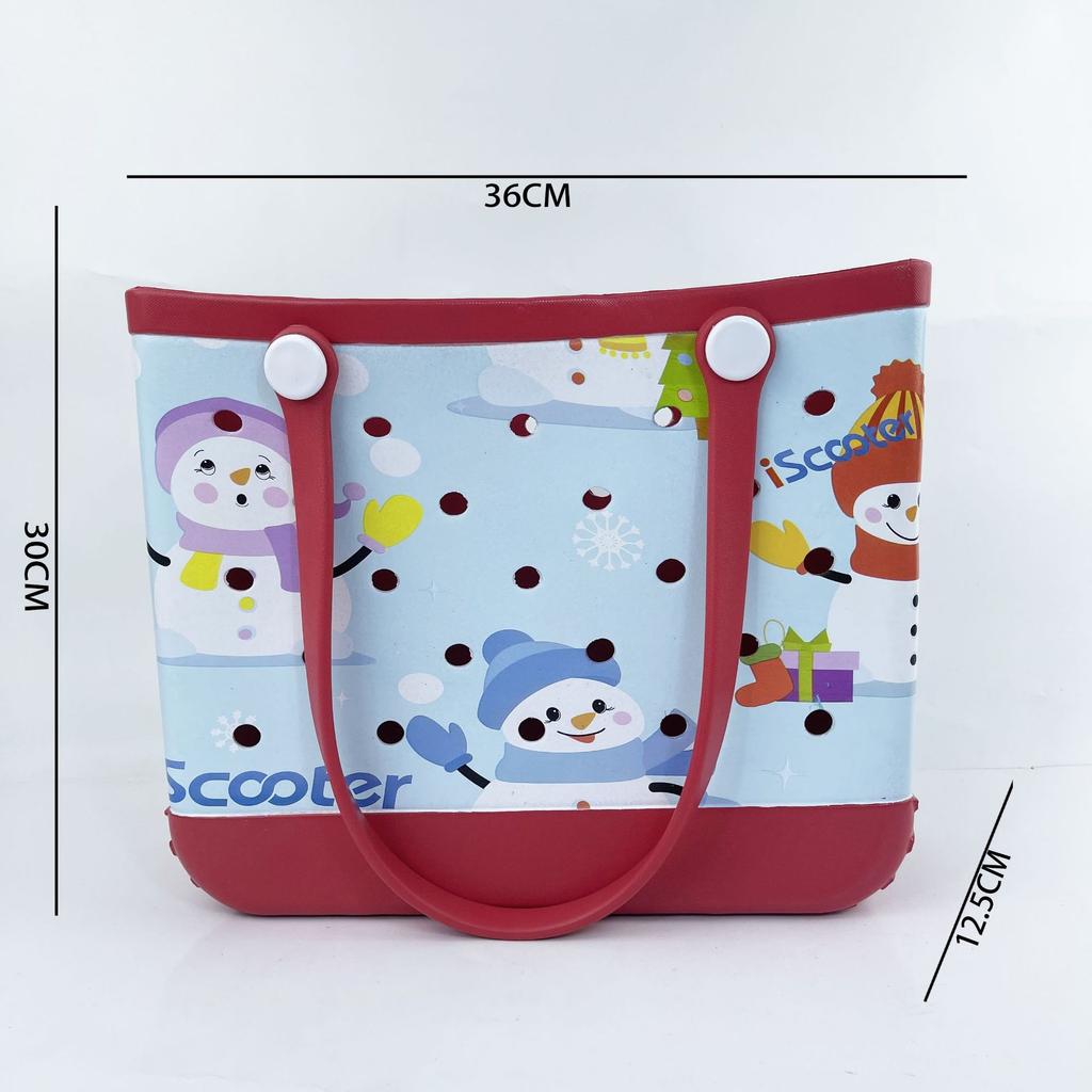 Waterproof and Wear-resistant Swimming Beach Bag EVA Hole Bag Ultra Light Travel Storage Bag Soft and Large Capacity Christmas
