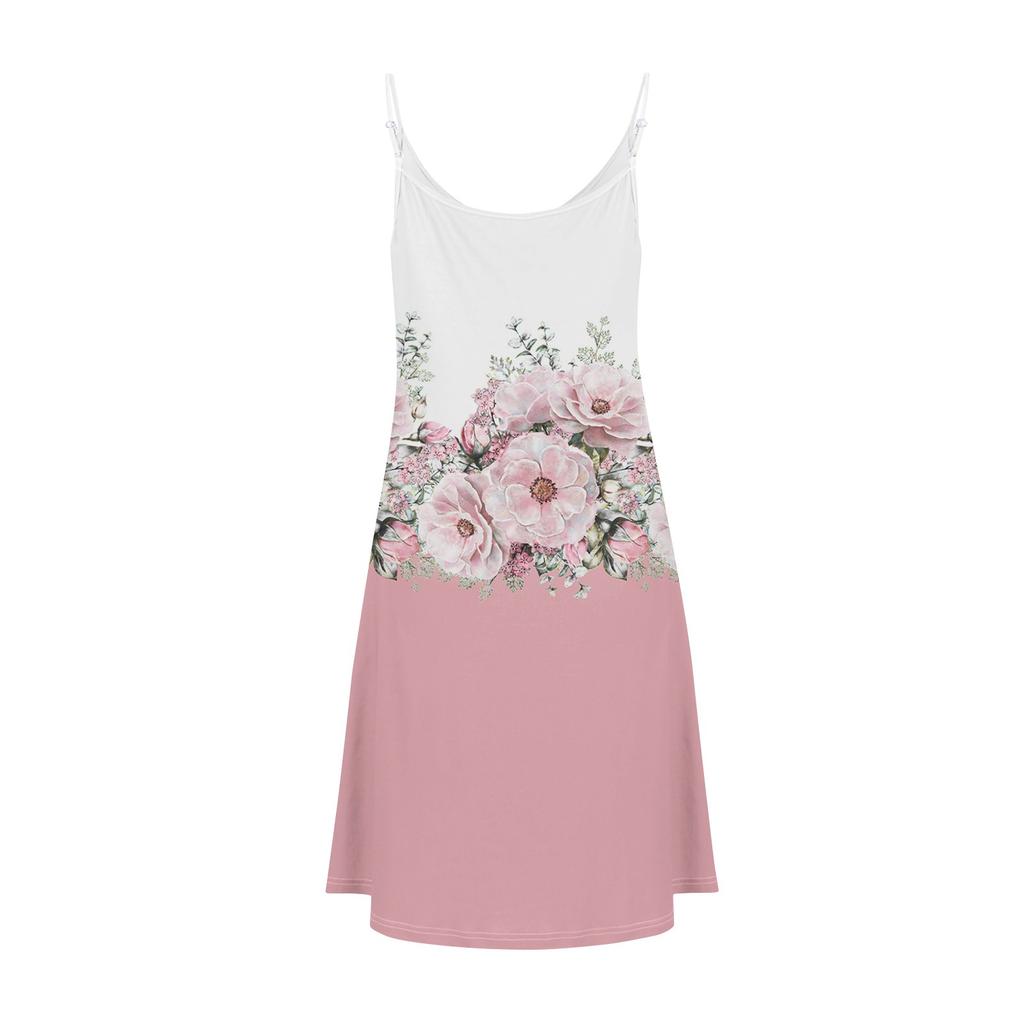 Lässiges Sommerkleid für Damen mit Taschen, Sommer-Boho-Strandkleid, Urlaubskleider für Damen, V-Ausschnitt, Knöpfe, lockere Tank-Kleider