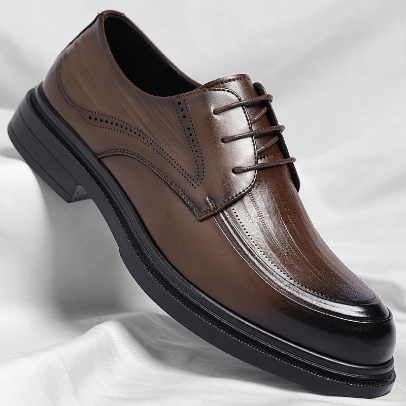 Fashion New Party Office Walking Shoe Breathable Leather Lace-Up Formal Shoes Classic Men Shoes for Wedding Men's Wingtip Oxford Shoes