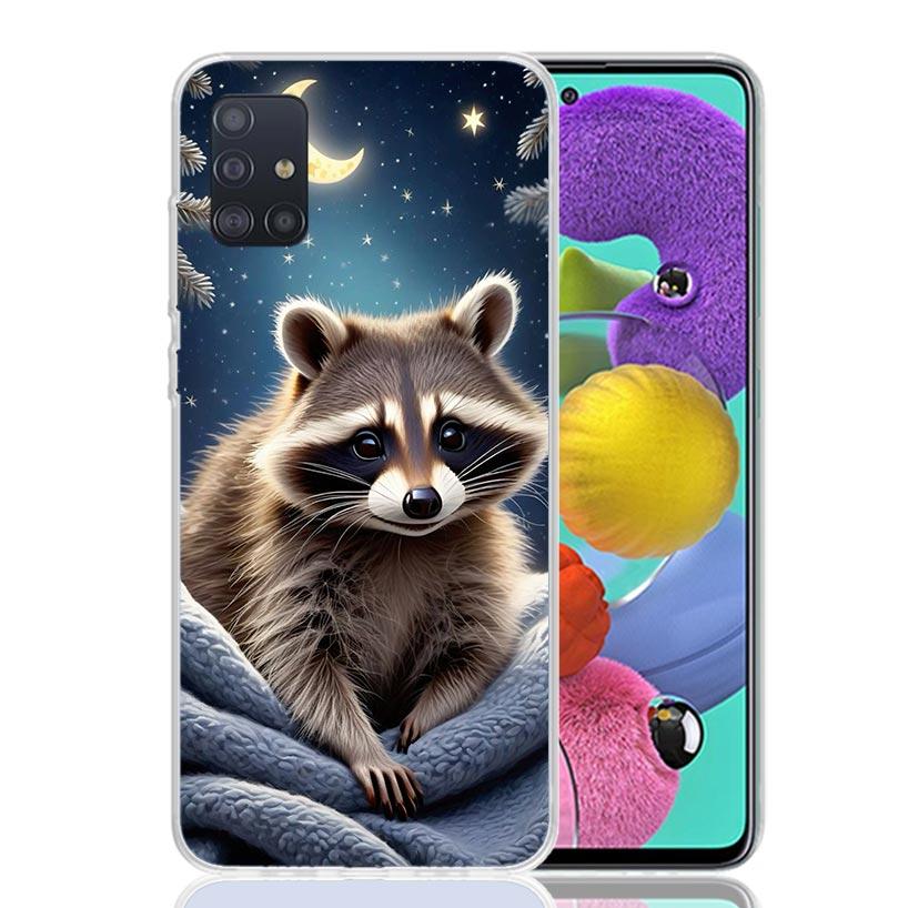 Raccoon Cute Animal Phone Case for Samsung Galaxy A52 A51 A50S A12 A22 A32 A72 A10S A30S A31 A71 Note 20 Ultra 10 Plus S10 Galax