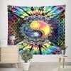 Yin Yang Balance Connect Tapestry Sun Moon Psychedelic Wall Hanging Decor Indian Mandala Bohemian Hippie Trippy Large Tapestry