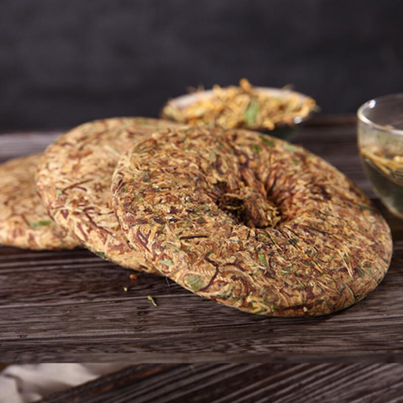 Premium Honeysuckle Tea Cake 200g Hand Pressed Blooming Flower Tea