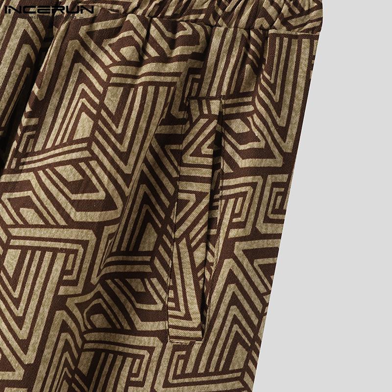 Pantaloni da Uomo Harlem Pantaloni Casual Stampati Pantaloni Ampi Taglia Grande Etnici Traspiranti Pantaloni da Spiaggia