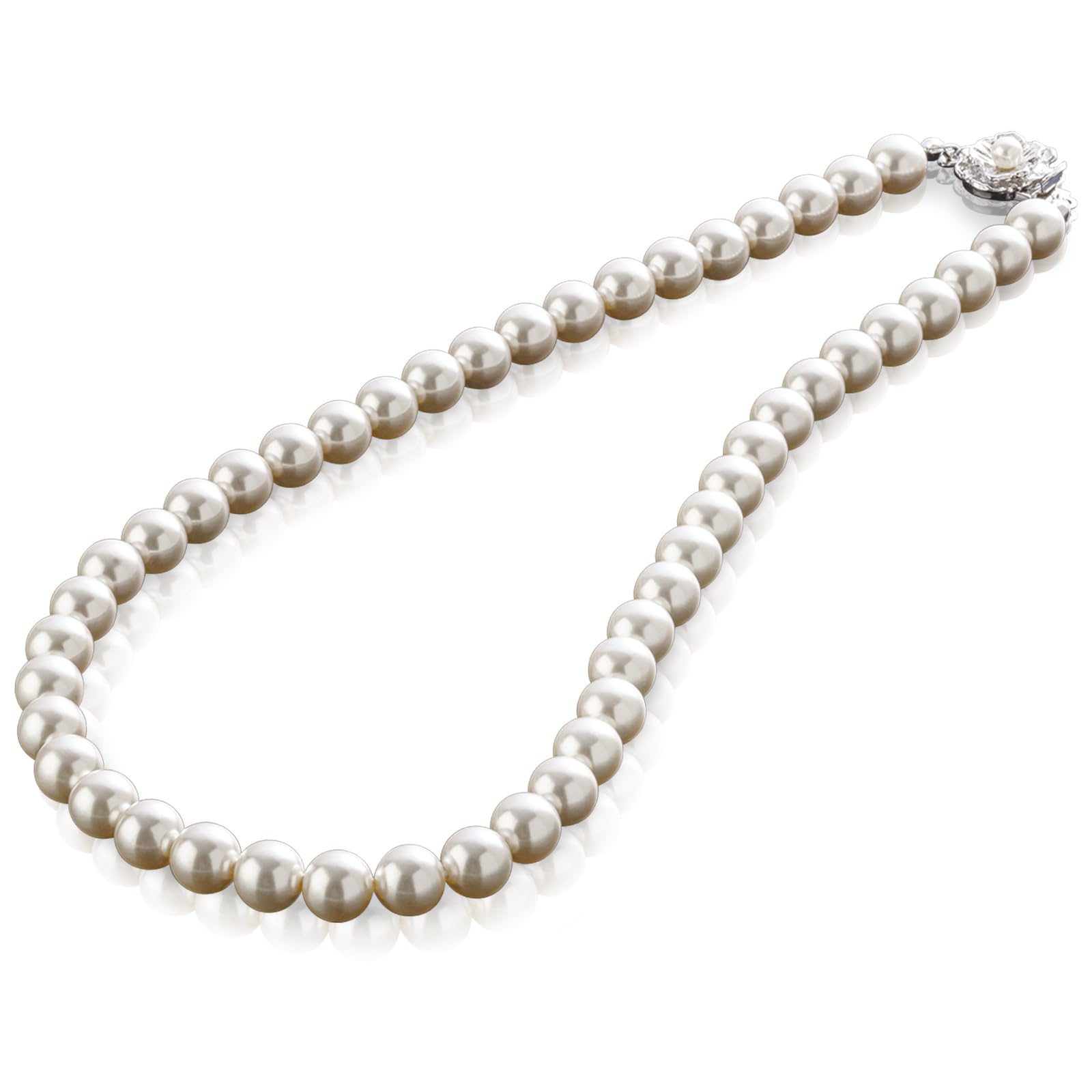 

[Comolife] Japanese-made 8mm Shell Pearl Necklace, White, Natural Pearl Accessory, Formal Wear for Weddings and Funerals, Made in Japan