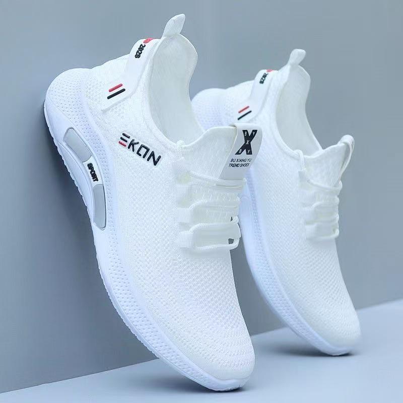 

Summer 2025 Men s Slip-On Mesh Odor-Proof Casual Sport Shoes with Soft Sole - White 40