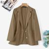 ZANZEA Women Turn Down Collar Casual Long Sleeve Unlined Cardigan Tops