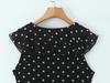 2026 Chic Polka Dot Ruffle Chiffon V-Neck Mini Dress
