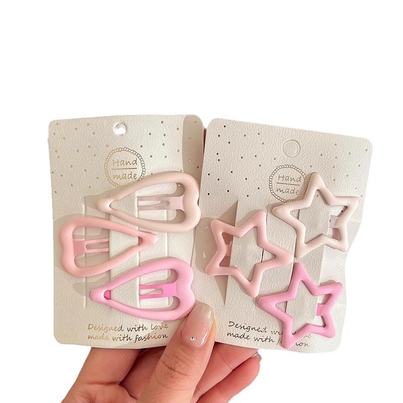 Rosa Stern- & Herz-Haarspangen - Niedliche Haarnadeln für Frauen und Kinder