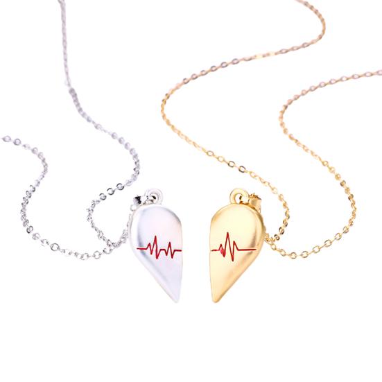 2 pezzi/set collane per coppie di moda donne eleganti gioielli ipoallergenici con battito cardiaco