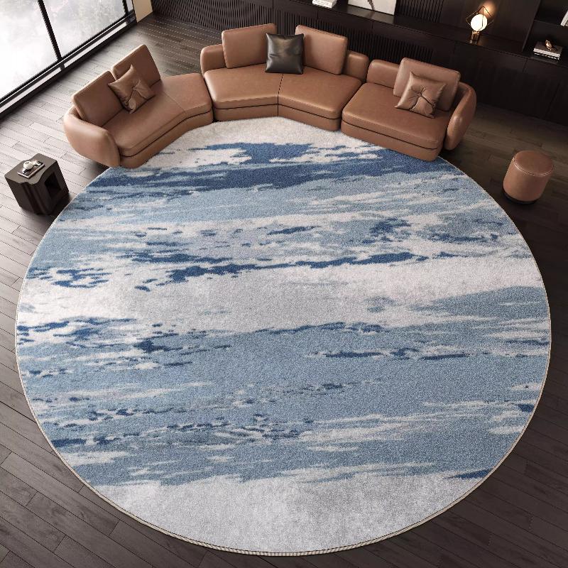 Nordic Style Living Room Decoration Round Carpet Light Luxury Rugs for Bedroom Thicken Plush Floor Mat Fluffy Soft Cloakroom Rug