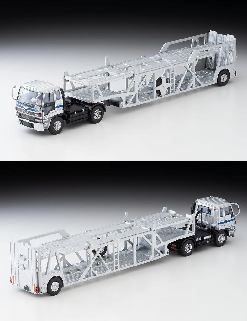 TOMYTEC Tomica Limited Vintage Neo Scale Isuzu 810EX Car Transporter Antico ASZ022 Vehicle Transport Trailer 1/64 LV-N225b (Silver) - (Assembled)