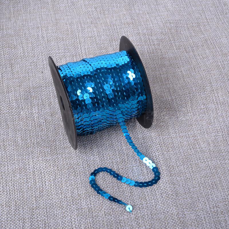 100yards Shiny Color Sequins Ribbon Round Flat Laser Colored Paillettes Trims for Garment Bag DIY Sewing Crafts Party Decoration