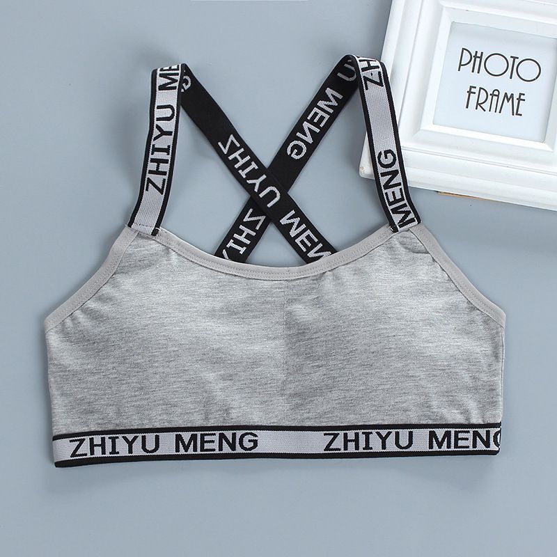 Young Girls Bra Cute Cotton Topic Teenage Training Underwear Natural Sling Fahsion Vest
