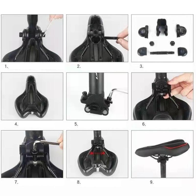 Comfortable Bike Seat Cushion Bike Seat with Shock Absorbing Memory-Foam Waterproof Bike Saddle for Mountain/Road Bike