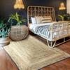 Tapis - THE DECO FACTORY - FUNNY JUTE RECTANGLE BANDE - 160x230 cm - 80% jute/20% coton - Bande gris foncé