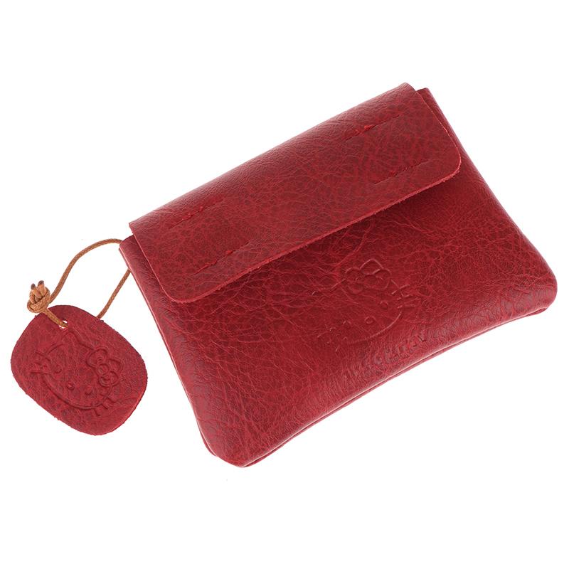 

Vintage Red Hello Kitty Leather Coin Purse Kawaii Cartoon Coin Purse Portable Small Card Bag Cute Wallets For Women