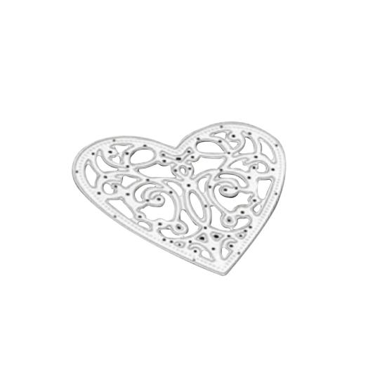 2 Pezzi Pizzo Cuore Metallo Fustelle Taglio Fai da Te Scrapbooking Carta Biglietto Album Artigianato Stampo