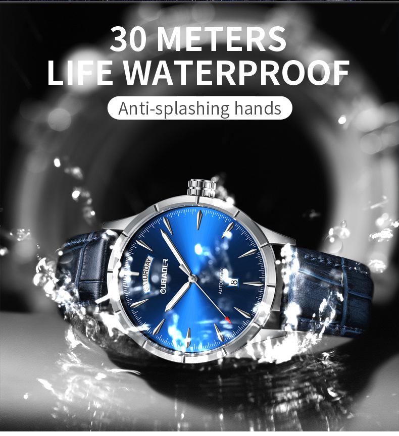 Genuine Men's Automatic Outdoor Sports Watch - Waterproof, Luminous, with Week and Calendar Display