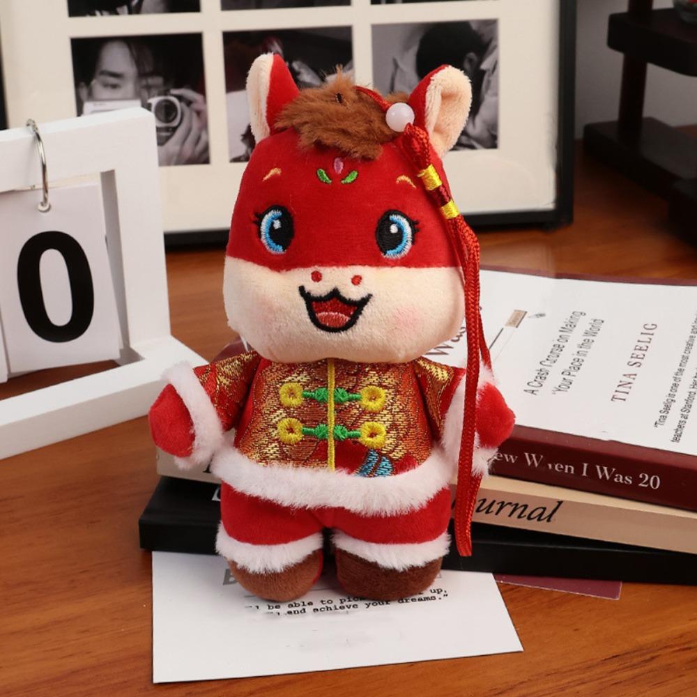 Lucky Chinese Zodiac Horse Doll Red Mascot Wealth Pony Pony Plush Doll  New Year