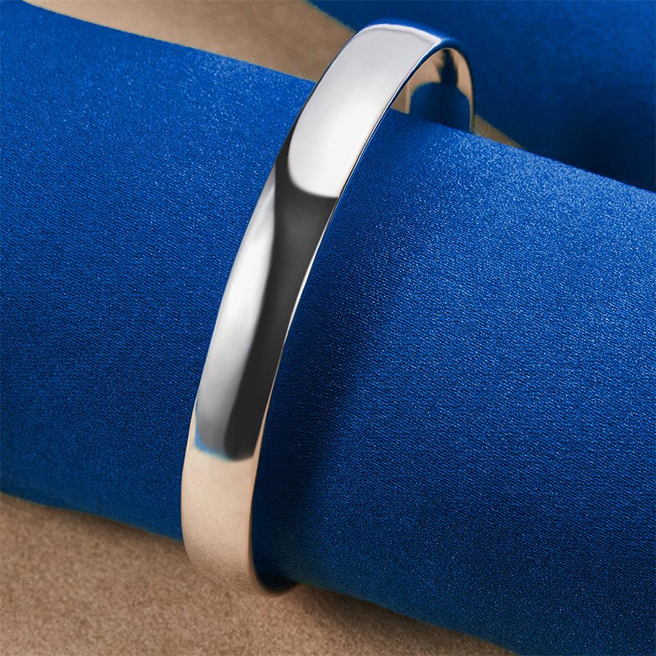 Luxurious 925 Sterling Silver 10MM Simple Shiny Bracelet for Women Party Wedding Jewelry Accessories