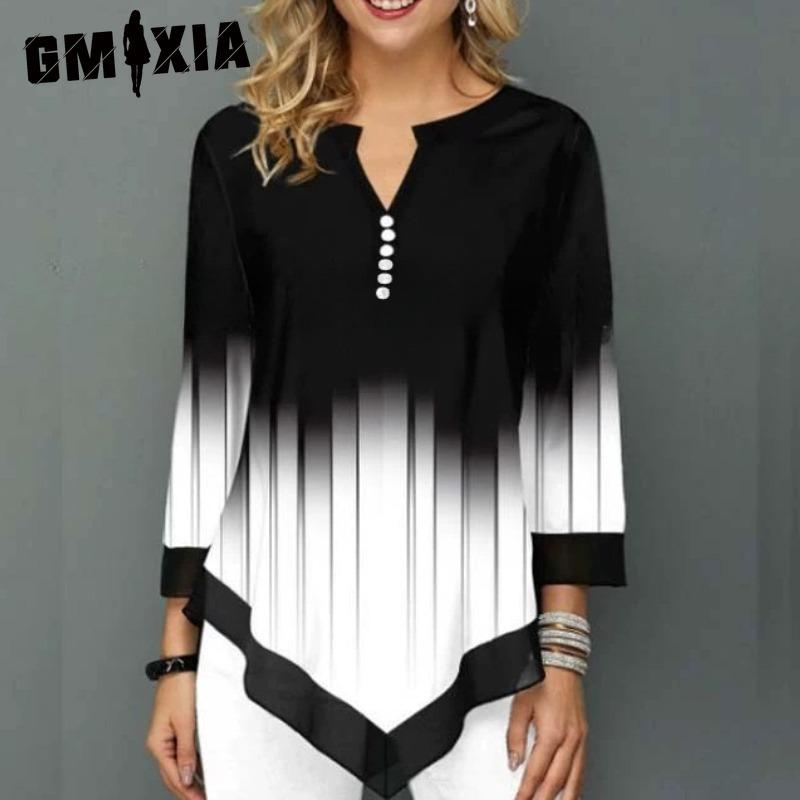 GMXIA Women's Fashion Casual V Neck Blouses & Shirts