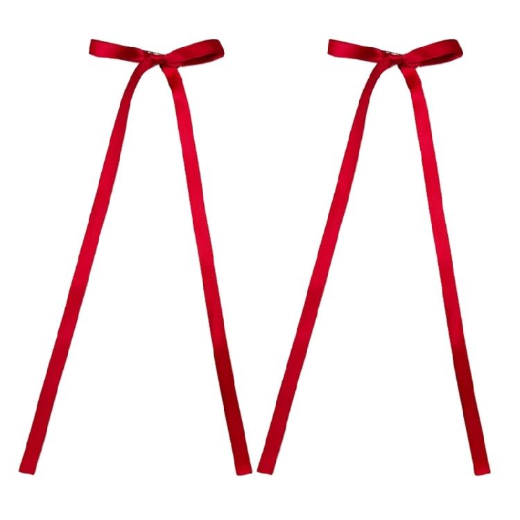 Long Bowknot Hair Clip 2000s Style Hairpin Sweet Balletcore Bunches Hair Clips