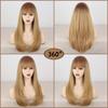 XINRAN Women Long Layered Ombre Blonde Wig with Bangs Synthetic Fiber Natural Cosplay Daily Wear Natural Straight Wig