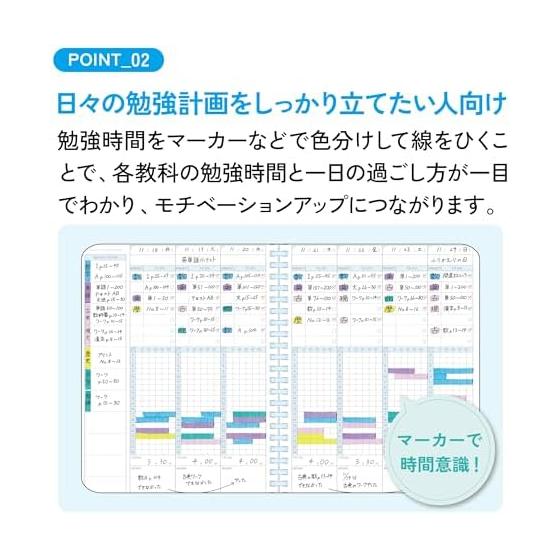 KOKUYO Campus Study planner that allows you to manage your time well TIME LOG A5 Green AM-SY131TL-G